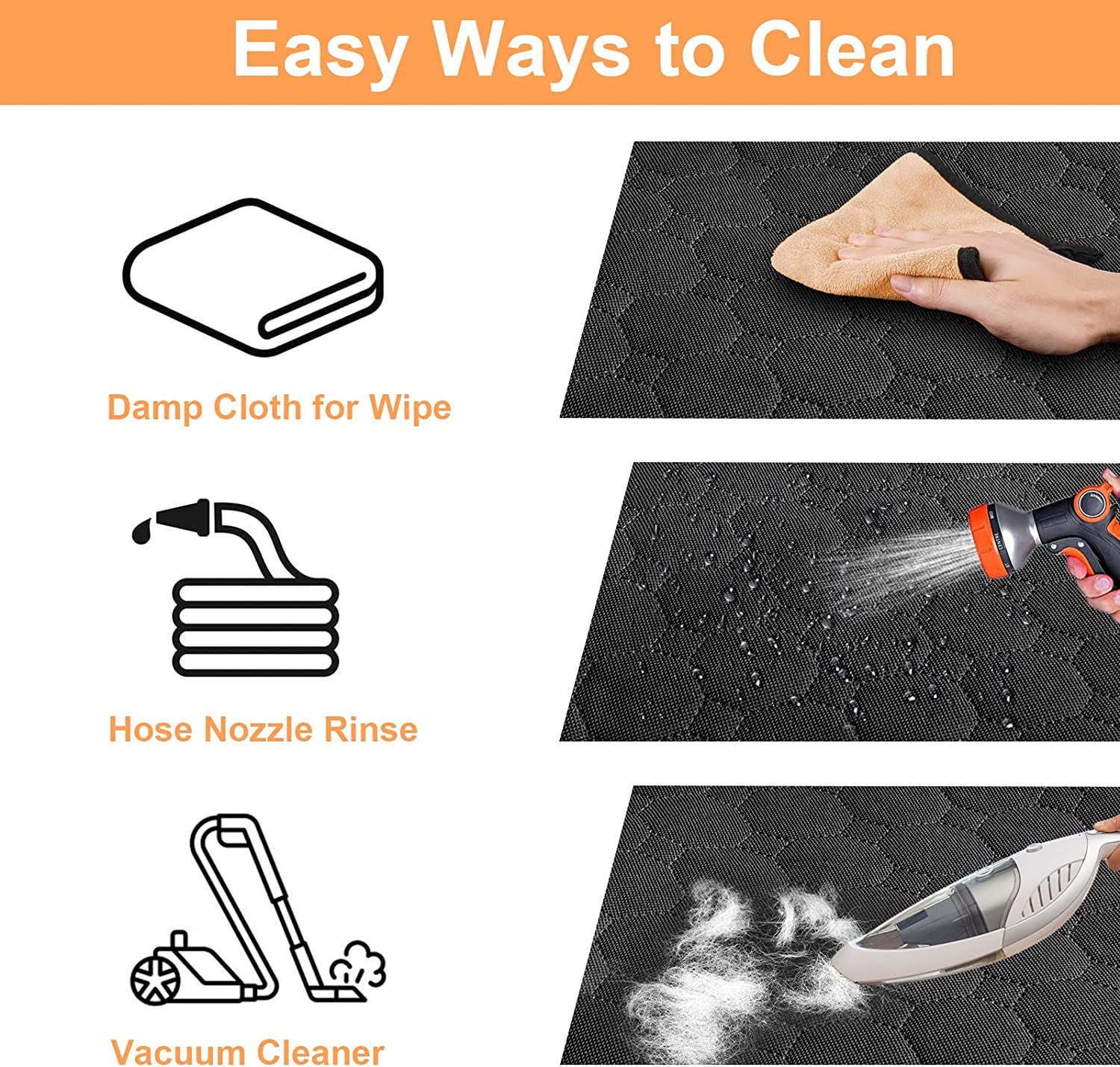 Dog Car Seat Cover for Back Seat, 2025 Upgraded 600D Heavy Duty Waterproof & Scratch-Resistant Dog Hammock for Car, Back Seat Pet Cover for Dogs with Sedan, Trucks and Suvs, Standard, Black