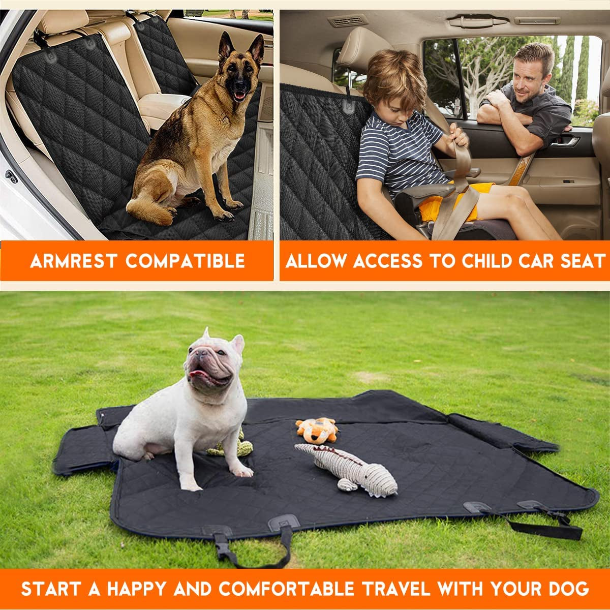 Waterproof Non-Slip Dog Car Seat Cover – Fits Cars, SUVs & Trucks